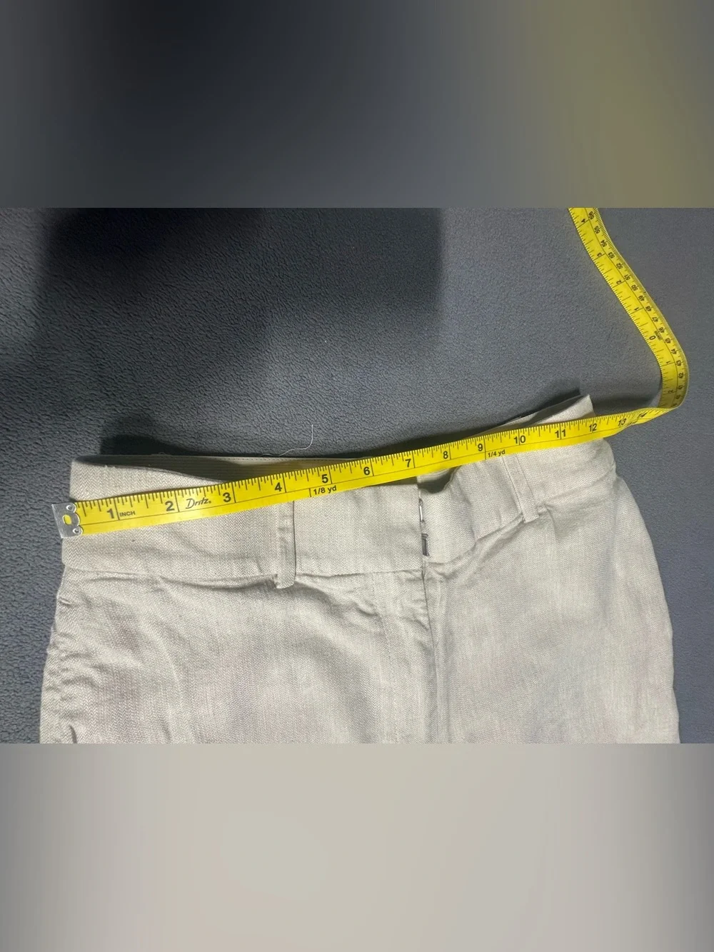 H&M Women's Light Cream Linen-Blend Tapered Pants